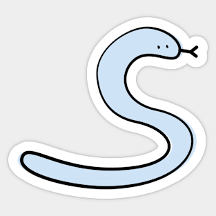 Cute Silly Simple Minimalist Pastel Blue Snake Sticker